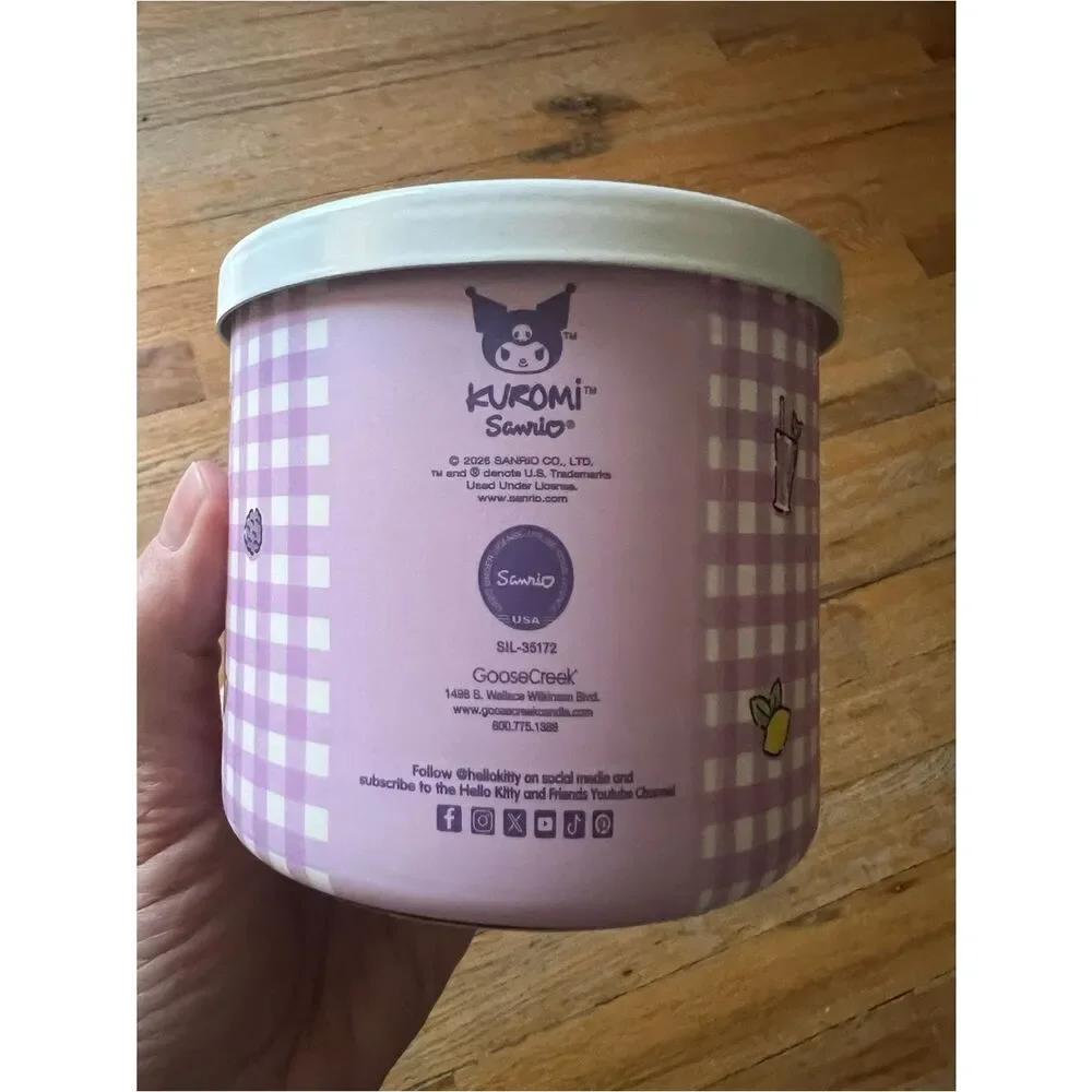 Goose Creek x Sanrio KUROMI 3 Wick Candle BRAND NEW 14.5 Oz